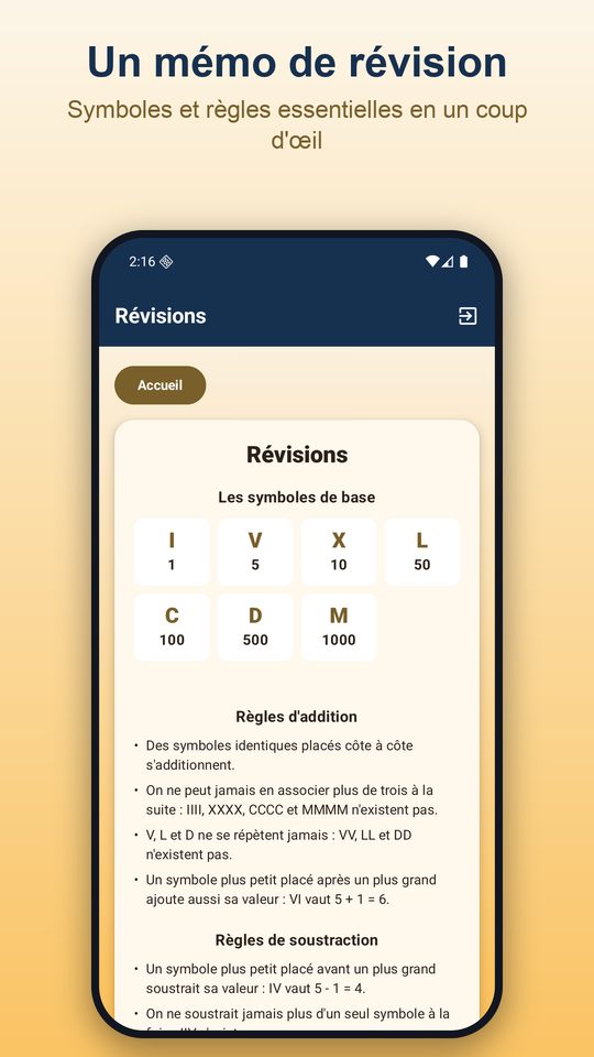 Capture d'écran 5 de Chiffres romains - Apprendre