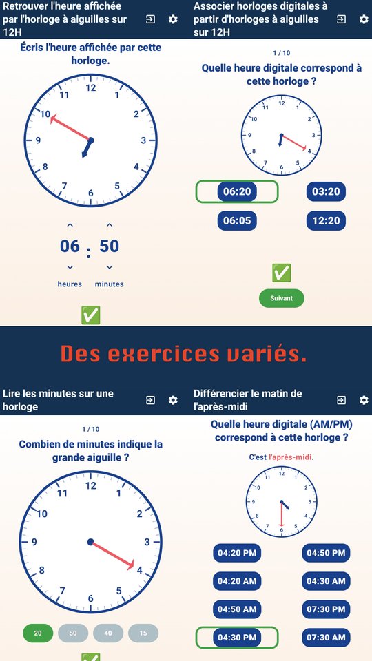 Capture d'écran 3 de Lire l'heure - Apprendre